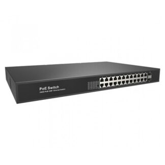 DRPOE33024PF full gigabit un managed PoE fiber switch, 24 RJ45 ports with POE + 2*SFP, IEEE802.3af/at standard