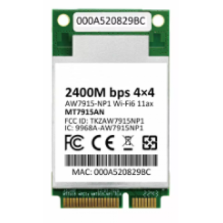 524 WIFI6 Mediatek MT7915 4T4R Dual Band Selectable miniPCIe module IEEE 802.11ax 2.4G 5GHz AW7915-NP1