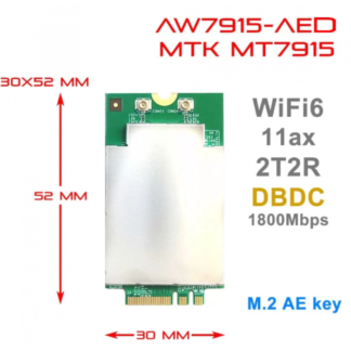 524WiFi 6 2T2R Dual Bands Dual Concurrents DBDC M.2 Card AE Key 1800Mbps IEEE802.11ax 2.4G + 5GHz MT7915 AW7915-AED for 524wifi