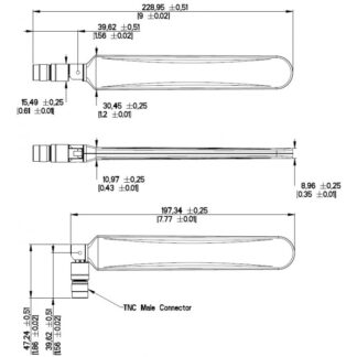 PulseLarsen TURBO GSM blade Antenna W5095X for 2G/3G/4G/5G Frequency 698-960/1400-1700/1710-2690MHz 2-5dB