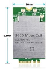 524WiFi 7 BE3600 MediaTek MT7990 AN 802.11be Dual Bands Dual Concurrent DBDC G and A band 2T2R / 3T3R 2ss MU MIMO Advanced M.2 AE Key Card mt 7990-AED, for 524wifi.com - Image 2