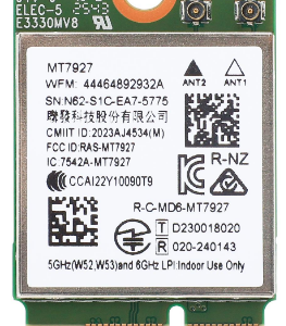 524 WiFi 7 MediaTek Filogic 380 MT7927 802.11be 2x2 Triband Client M.2 E Key module, BT v5.4, MLO, up to 9500Mbps