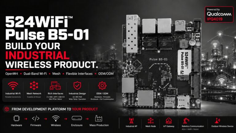 524WiFi™ Pulse B5-01 industrial OpenWrt platform