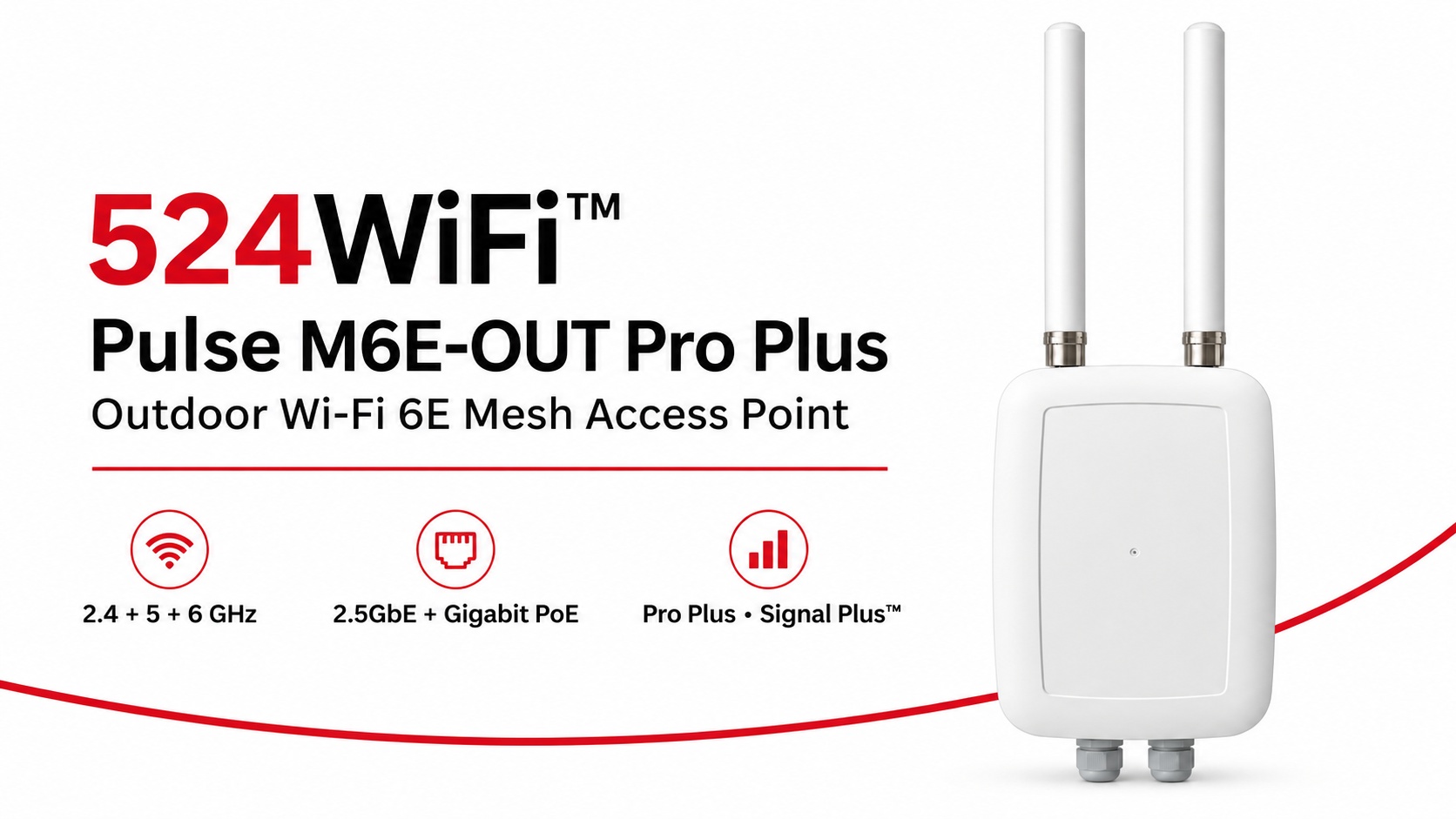 524WiFi™ Pulse M6E-OUT Pro Plus: Outdoor Wi-Fi 6E Mesh