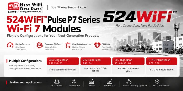 524WiFi™ Pulse P7 Wi-Fi 7 module family and radio architectures