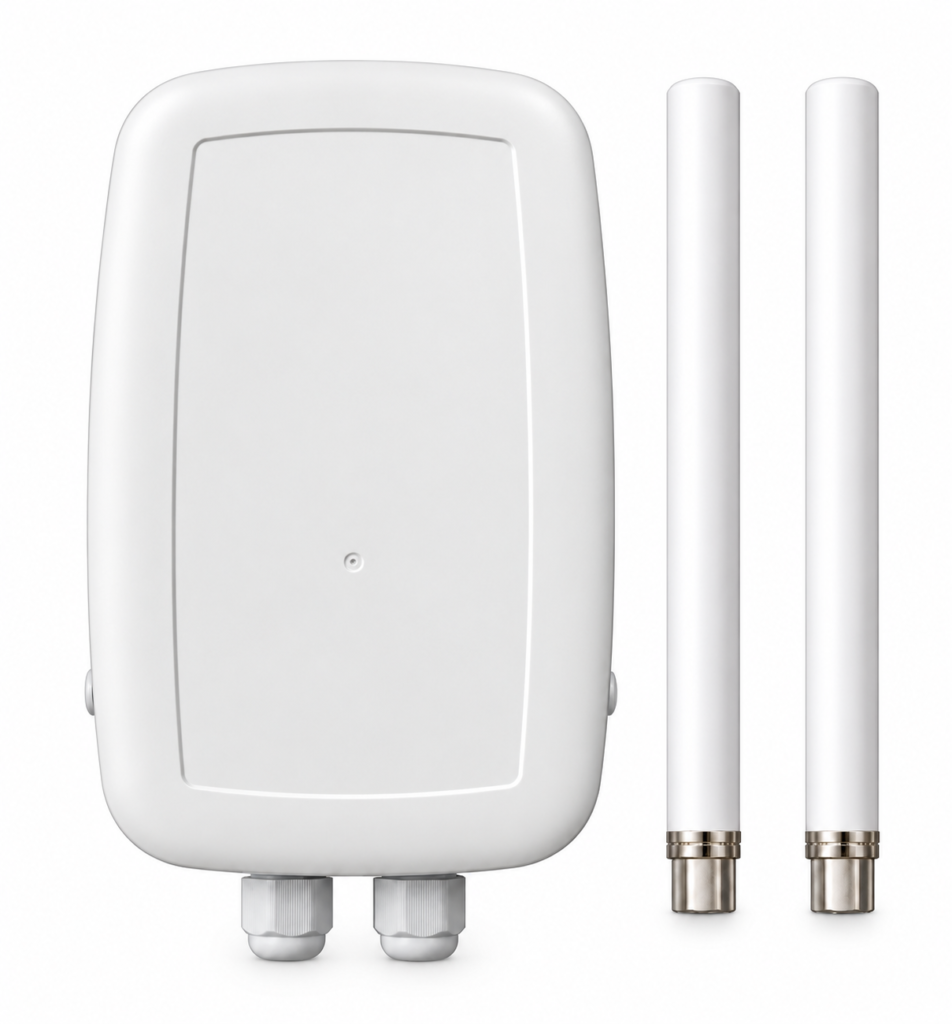 524WiFi Pulse M6E-OUT enclosure and photographed antenna components