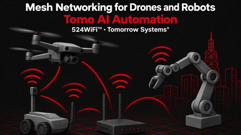 Tomo AI Automation · 524WiFi™ · Tomorrow Systems® — industrial application and integration illustration