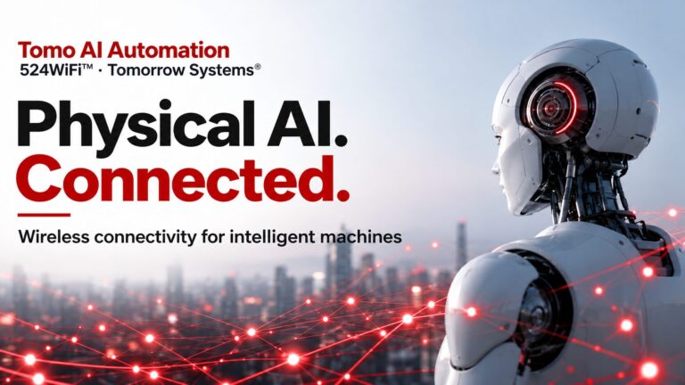 Tomo AI Automation · 524WiFi™ · Tomorrow Systems® — industrial application and integration illustration