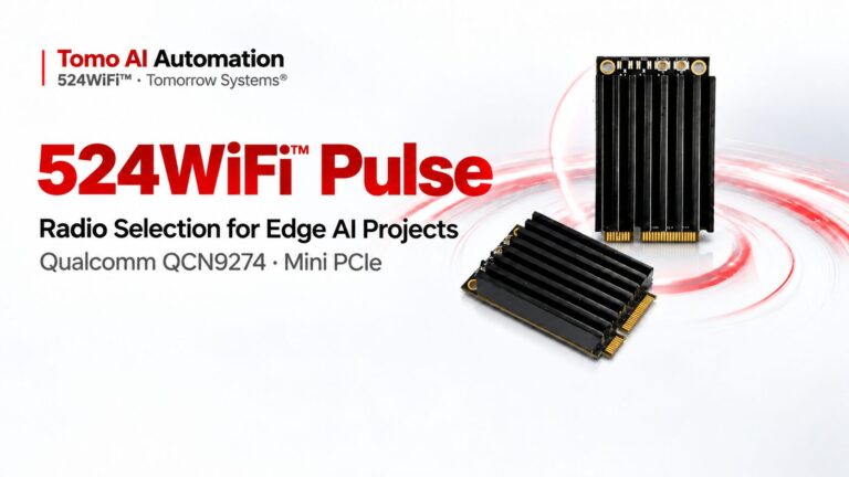 Tomo AI Automation · 524WiFi™ · Tomorrow Systems® — industrial application and integration illustration