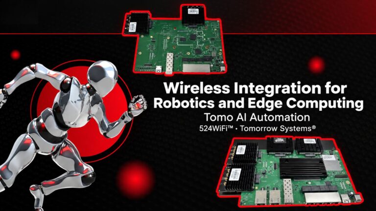 Tomo AI Automation · 524WiFi™ · Tomorrow Systems® — industrial application and integration illustration
