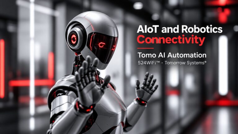 Tomo AI Automation · 524WiFi™ · Tomorrow Systems® — industrial application and integration illustration