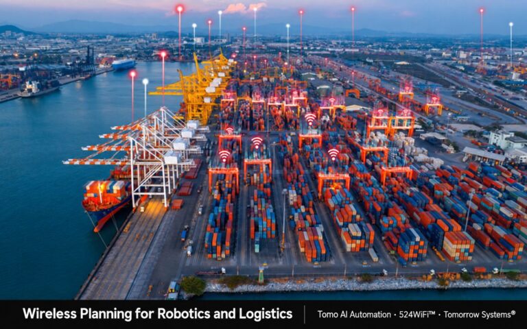 Tomo AI Automation · 524WiFi™ · Tomorrow Systems® — industrial application and integration illustration