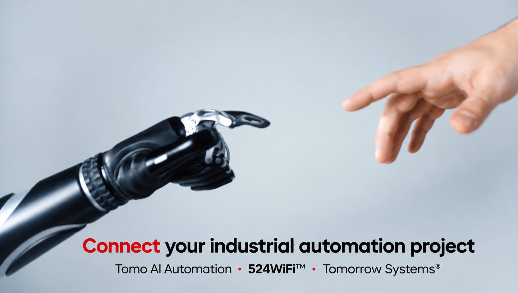 Tomo AI Automation · 524WiFi™ · Tomorrow Systems® — industrial application and integration illustration
